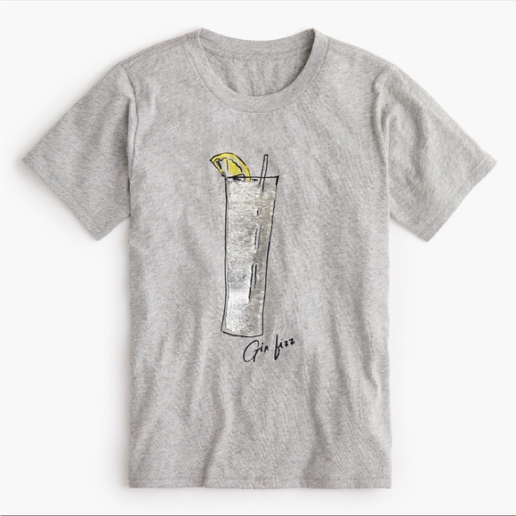 J. Crew “Gin Fizz” T-Shirt with Sequins - Picture 1 of 4